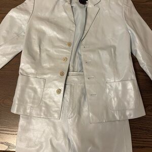 Women’s Light Blue Vintage Ralph Lauren Leather Suit